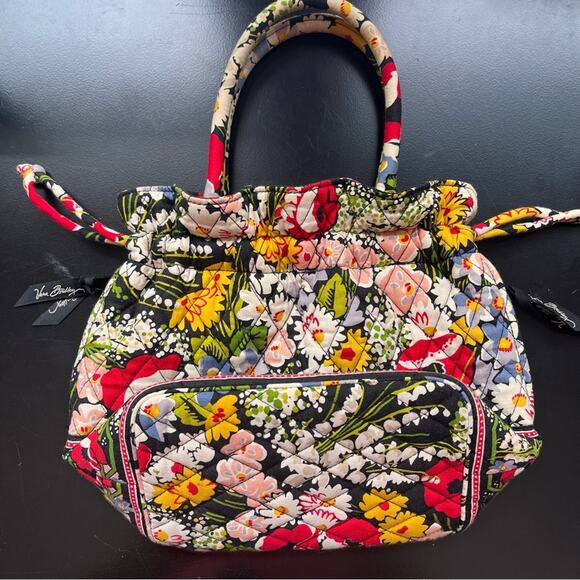 Vera Bradley Poppy Fields Drawstring Purse Top Handle Y2K Tote Mini Bag Flowers - Picture 6 of 14